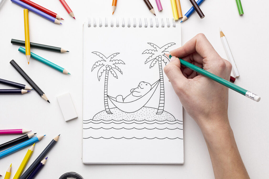 palm tree coloring page 06