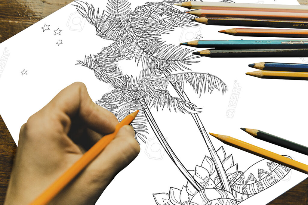 palm tree coloring page 09