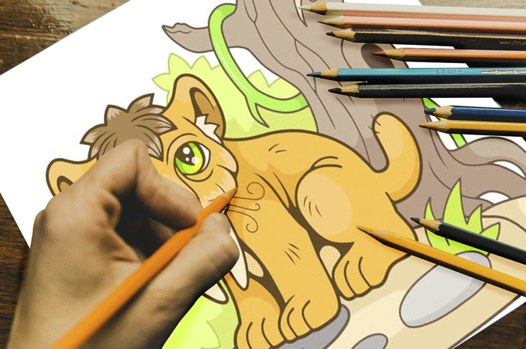 saber tooth tiger coloring page 04