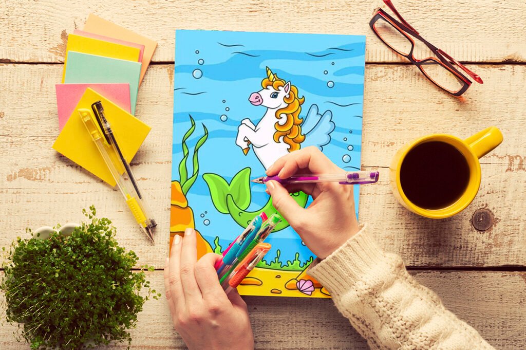 unicorn mermaid coloring pages 07