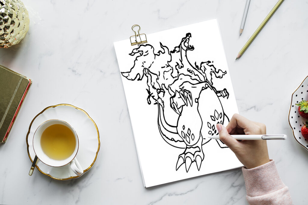 charizard coloring page 02