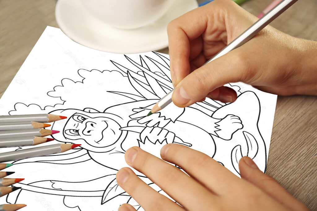 gorilla coloring page 04