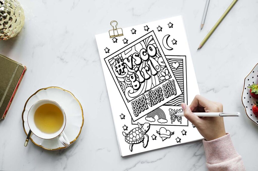 aesthetic coloring page 03