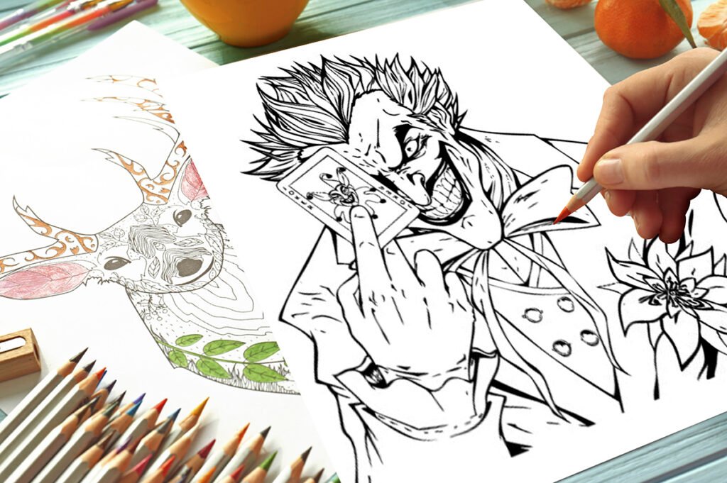 joker coloring page 08