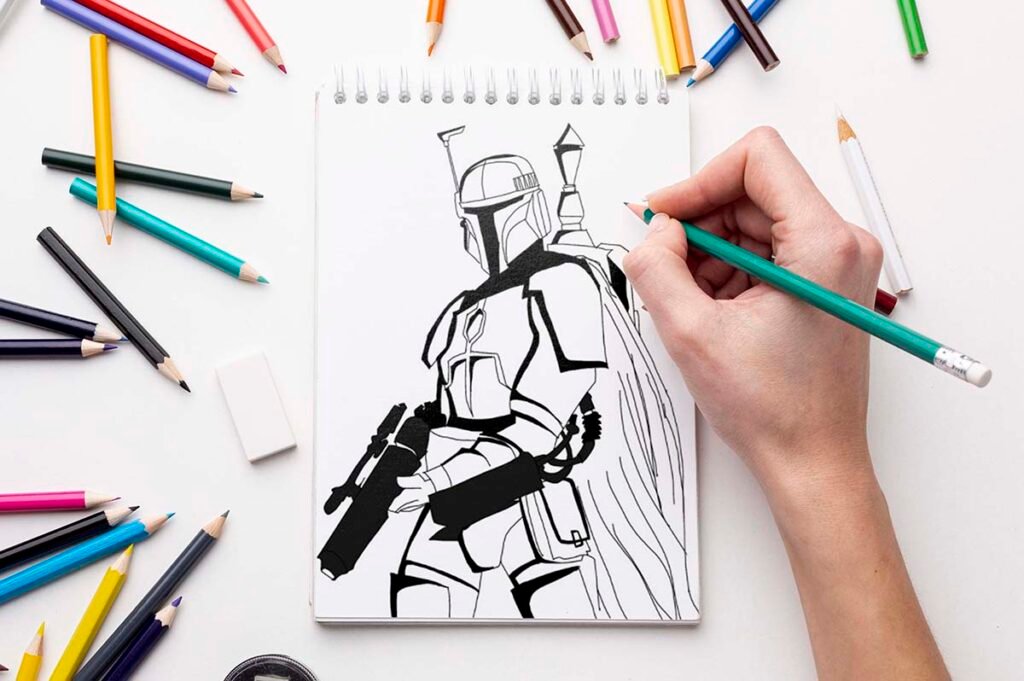 mandalorian coloring pages 08