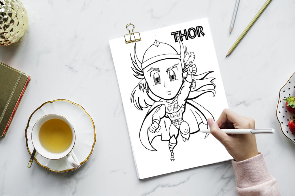 thor coloring pages 07