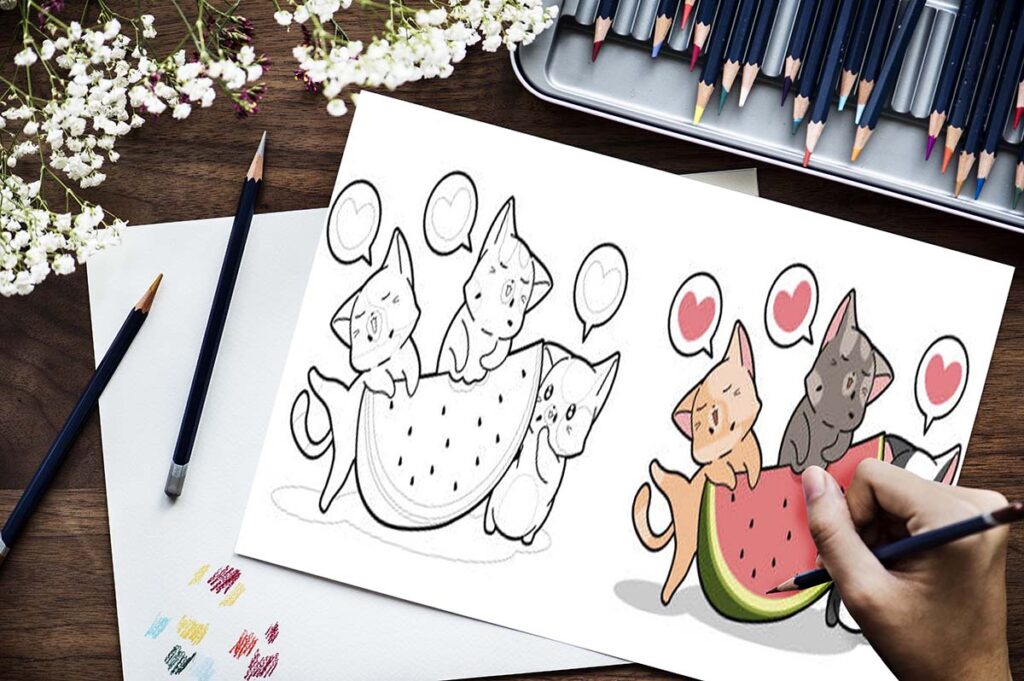 watermelon coloring page 07