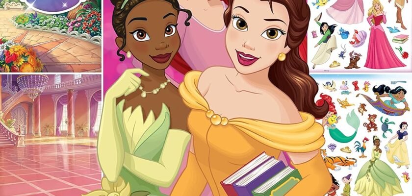 Unleashing Creativity: A Colorful Journey through Disney Princesses with Stickers and Imagination