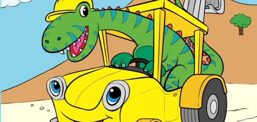 Colorful Excavations: A Journey Through Dinosaurs and Diggers in Creative Play
